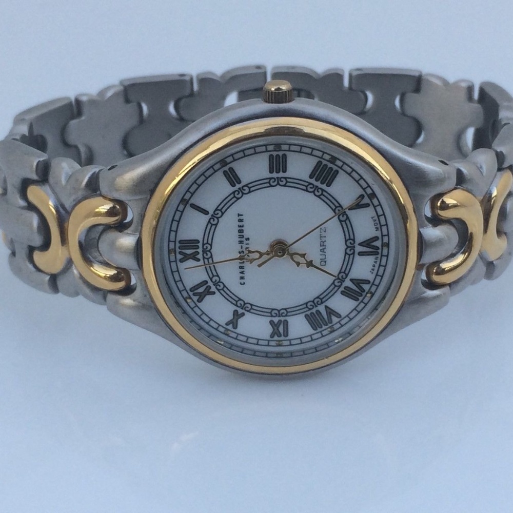 CHARLES HUBERT PARIS Women Watch Silver Gold Tone - Picture 4 of 8